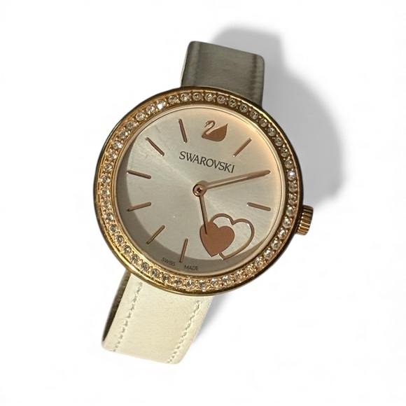 Swarovski Aila Day Heart Whatch Rose Gold Tone & White Women's Watch Waterproof